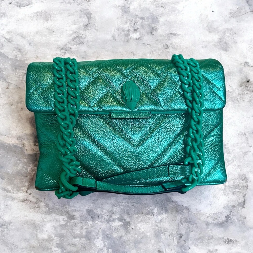 Kurt Geiger London Kensington Drench quilted metallic leather shoulder bag